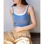 ショッピングブラトップ キャミソール レイヤード風カップ付きキャミソール/カップインブラトップ