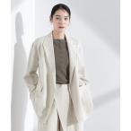 ショッピングリネン ジャケット テーラードジャケット リネン混ボタンレスジャケット(セットアップ可) レディース