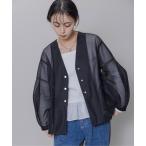 ジャケット ノーカラージャケット ダブルメッシュ コクーンスリーブジャケット レディース