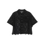 ブラウス シャツ FLOWER LACE HALF SLEEVE SHIRTS レディース