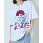 tシャツ 「ニット帽トラフォト」ビッグロゴTシャツ／ゆるシルエット×JUNGLEデザイン レディース