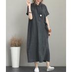 シャツワンピース ロングシャツワンピース