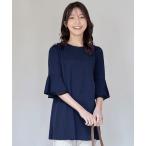 ブラウス シャツ シフォンフレア袖チュニックブラウス レディース