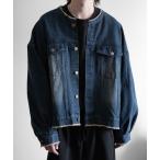 デニムジャケット gジャン 「RUUBON」no collar fringe denim jacket / ノーカラーフリンジデニムジャケット メンズ