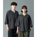ポロシャツ 「RUUBON」geo mesh skipper knit polo shirt /ジオメッシュスキッパーニットポロシャツ メンズ レディ