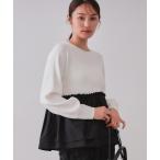 tシャツ 配色ペプラムドッキングニット「洗濯機洗い可」 レディース