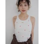 タンクトップ ノースリーブ emblem rib tank レディース