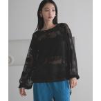 ブラウス シャツ レースメッシュシャツLS 288093 レディース