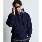 パーカー 「INDIGO LABEL」 INDIGO SWITCHING PARKA:インディゴ 切替デザイン ハーフジップパーカー メンズ