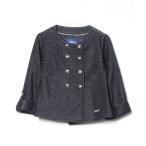 「BURBERRY BLUE LABEL」 ノーカラージャケット 38 ネイビー レディース