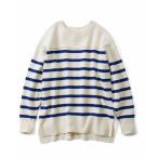 ニット セーター リブ　イン　コンフォート　スウェット感覚で着られる　コットン１００％のニットトップス レディース