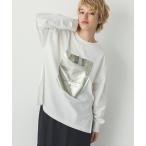 tシャツ 箔プリント 長袖Tシャツ レディース
