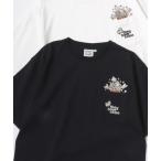 tシャツ POWER TO THE PEOPLE/パワートゥザピープル ゴースト 猫 犬 ロゴ ワンポイント刺繍 ポケット 半袖Tシャツ/レディース