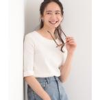 tシャツ 「S-LL」1枚でもインナーでも テレコ5分袖トップス レディース