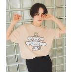 tシャツ 「sanrio characters」シナモロールプリント半袖Tシャツ「サンリオキャラクターズ」 レディース