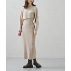 ショッピングacro 「acro」 コンビワンピース フリ- ベージュ レディース