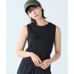 タンクトップ ノースリーブ UVカット クールマックスリブニットタンクトップ レディース