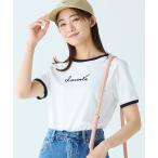 tシャツ ステッチネーミングリンガー半袖Tシャツ レディース