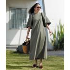 ワンピース 「UVケア/撥水」FINE MOVE ボリュームスリーブ ワンピース