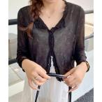 ショッピングサマー カーディガン カーディガン メロウフリルサマーニットカーディガン レディース