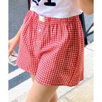 パンツ ギンガムチェックショートパンツ レディース
