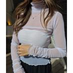 tシャツ シアータートルネックトップス レディース