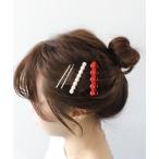 ヘアクリップ ハート×パールセットクリップ