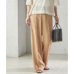 ショッピング接触冷感 スラックス パンツ 「接触冷感/吸水速乾」アセテート ワッシャー ウエスト デザイン パンツ レディース