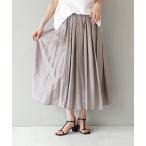 スカート オーガンジー ウエストシャーリング ギャザースカート