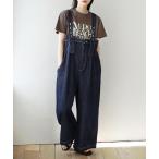 サロペット オーバーオール 10oz.DENIM ハイウエスト ワイドサロペット レディース