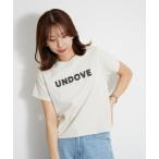 tシャツ 「UNDOVE」「コットン/天然素材/敏感肌/肌に優しい/ロゴ/デザインTシャツ/立体ロゴ/短め丈/サマーTシャツ」綿100%ツイードロゴシ