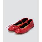 バレエシューズ パンプス DOLIA スパンコール バレエシューズ 1.0cm RED