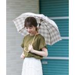 傘 because ギンガムチェックバンブー長傘 レディース