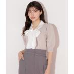 ニット セーター シアーボウタイニット レディース