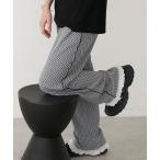 パンツ 「forksy.」裾レース ギンガムチェック イージーパンツ レディース