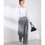パンツ 「3サイズ展開」サスペンダー付きワイドパンツ レディース
