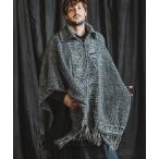 ショッピングポンチョ 「NO ID.」 ニットポンチョ ONE SIZE ブラックミックス メンズ