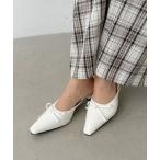 サンダル エナメルリボンミュールサンダル レディース