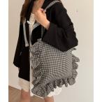 トートバッグ kutirlune/フリルトートバッグ レディース