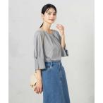 tシャツ 「UVカット/イージーケア」ストライプタックスリーブカットソー レディース