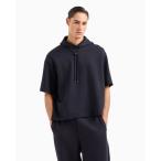 トレーナー スウェット 「エンポリオ アルマーニ」フード付き半袖オーバーサイズスウェットシャツ ジャージー メンズ