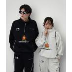 トレーナー スウェット 「フリーサイズ / UNISEX 」ThirdHonestyロゴ パイピング ハーフジップ トレーナー メンズ レディース