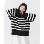 「TRICOTS JEAN MARC」 長袖ニット FREE ブラック×ホワイト レディース