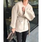 ショッピングラップ ノーカラーコート コート ベルトラップコート レディース