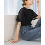 ニット セーター ハンカチスリーブリブニット レディース