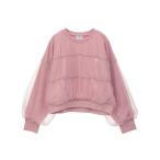 ショッピングトレーナー トレーナー スウェット SHIRRING TULLE DOCKING SWEAT レディース