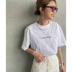 tシャツ 「Calvin Klein/カルバンクライン」 ロゴプリント ショートスリーブTシャツ レディース