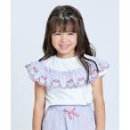 tシャツ 「リンク/ジュニア対応」ガーリーチェックフリル半袖Tシャツ キッズ 子供服 女の子
