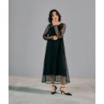 ドレス 「結婚式／オケージョン」格子レースキャミ付きワンピース　322941