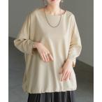 tシャツ 華奢見え 隠しドルマントップス レディース